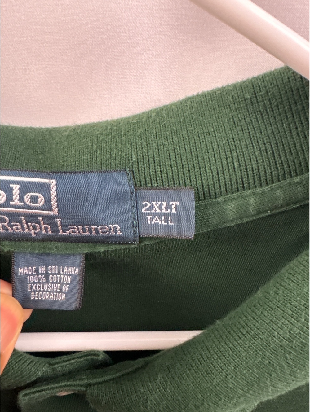 Polo by Ralph Lauren Men's Long Sleeve Green Polo Shirt 2XLT Tall - Picture 5 of 5